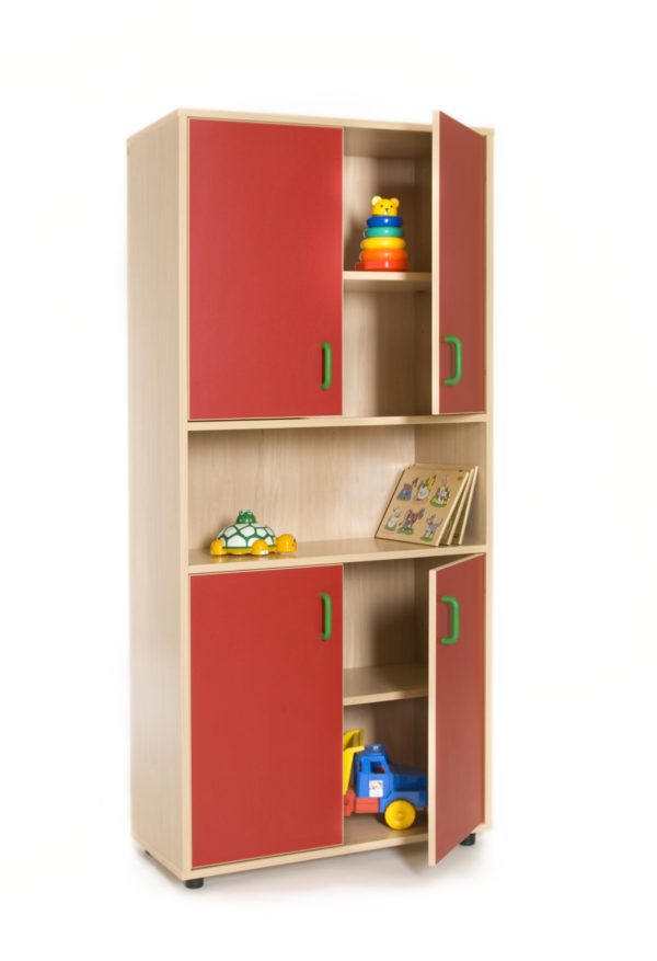 Storage furniture: Cupboard, 4 doors + bookcase