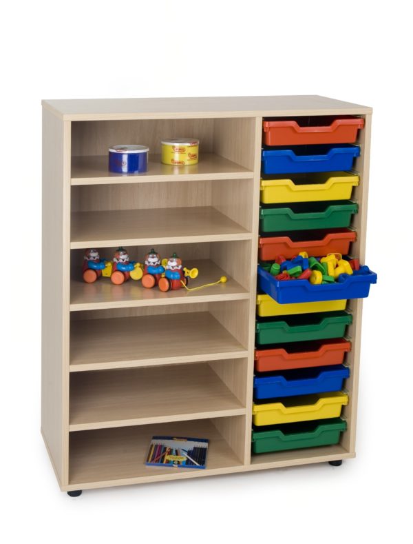 Storage furniture: shelving + 1 trays bay