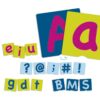Tactile letter cards with punctuation signs