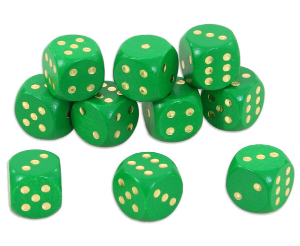 Pk. of 10 green dice