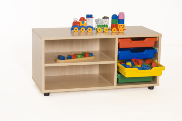 Low shelving + 1 tray bay