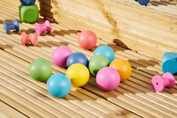 Rainbow Wooden Balls - Image 2