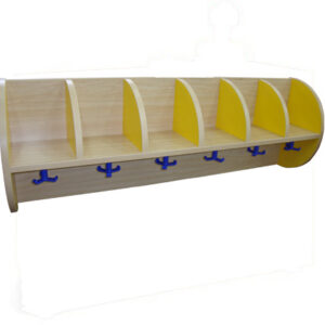 Crescent shape sides shelf with 6 hooks