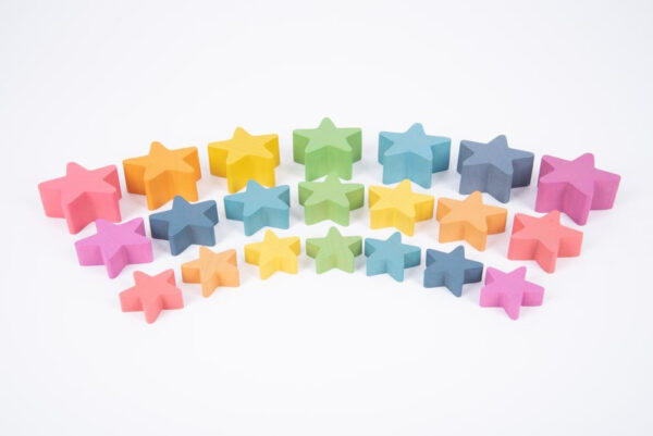 Rainbow Wooden Stars - Pk21 - Image 2