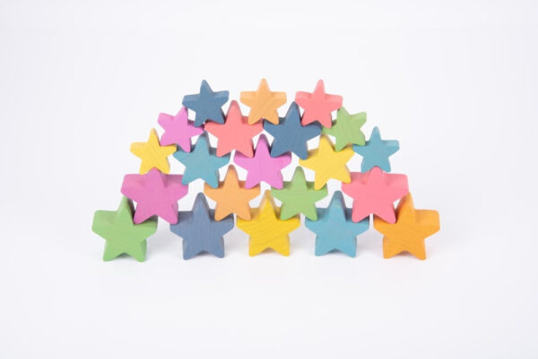 Rainbow Wooden Stars - Pk21 - Image 4