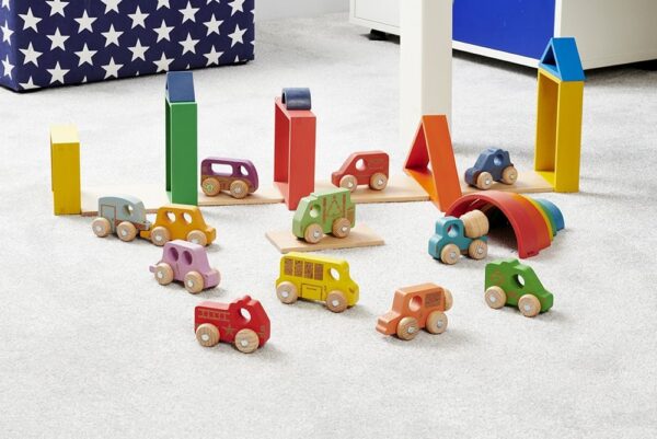 Rainbow Wooden Vehicles (Set of 12) - Image 5