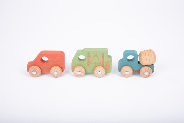 Rainbow Wooden Vehicles (Set of 12) - Image 8