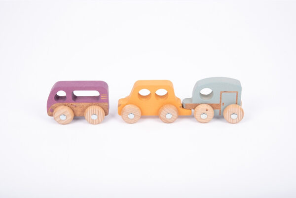 Rainbow Wooden Vehicles (Set of 12) - Image 9