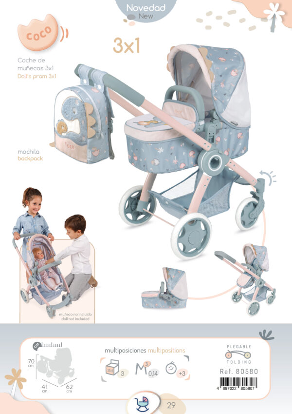 3 x 1 Pram Coco Collection 70cm - Image 7