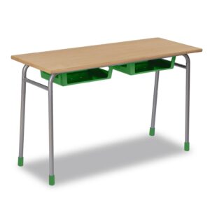 Double table Vasta with 2 plastic shelves
