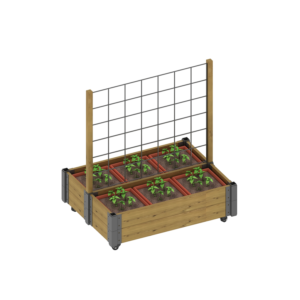 Outdoor Flowerbed with trellis