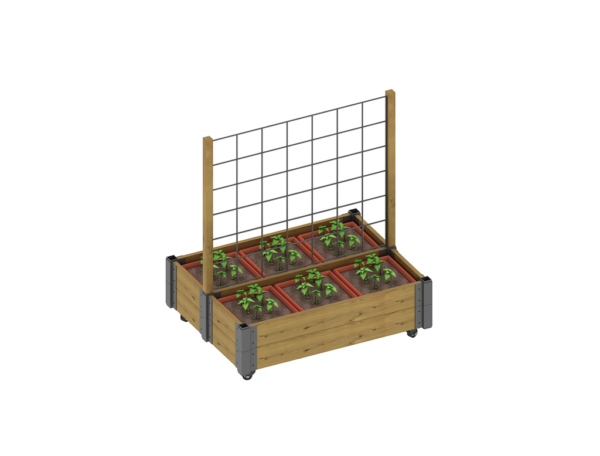 Outdoor Flowerbed with trellis