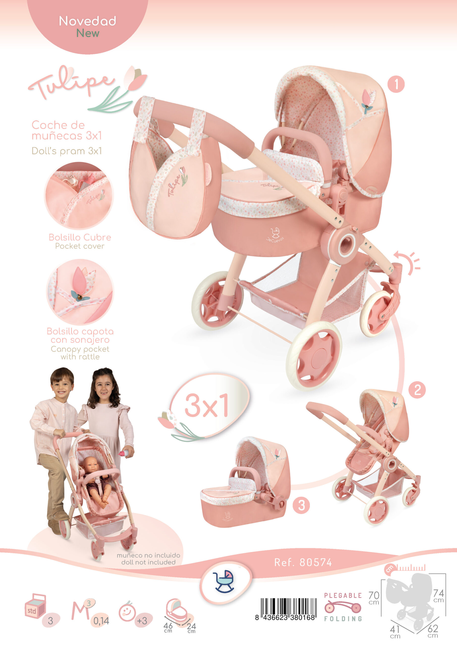 Doll's pram 3 in 1 Tulip - Image 7