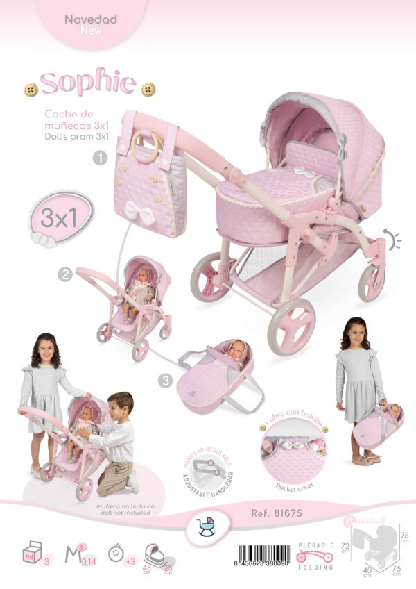 Doll's pram 3 in 1 with pram SOPHIE