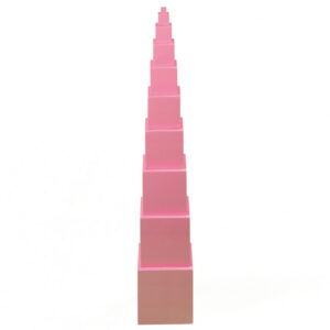 Cube tower in pink with 10 cubes