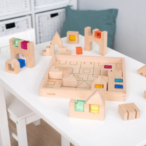 Wooden Building Gem Blocks Pk. 39 Tray Included