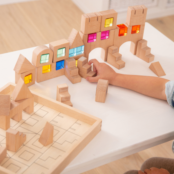 Wooden Building Gem Blocks Pk. 39 Tray Included - Image 3