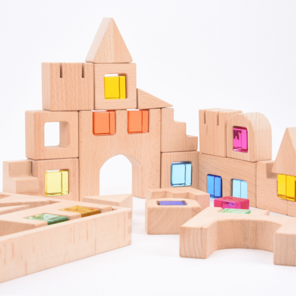 Wooden Building Gem Blocks Pk. 39 Tray Included - Image 10