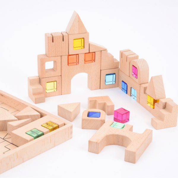 Wooden Building Gem Blocks Pk. 39 Tray Included - Image 9