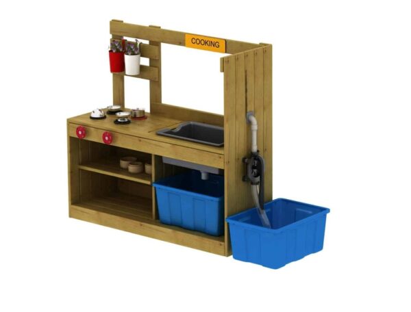 Outdoor kitchen with pump