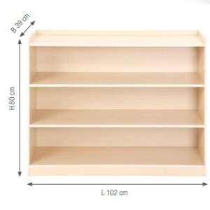Shelf Cabinet with Back Panel, 3 Shelves Wisdom