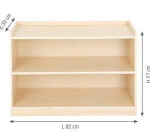Shelf Cabinet with Back Panel, 2 Shelves Wisdom