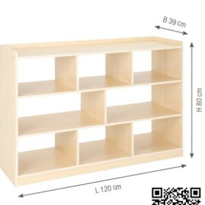 Room Divider Shelf 3 Shelves, 8 Compartments Wisdom