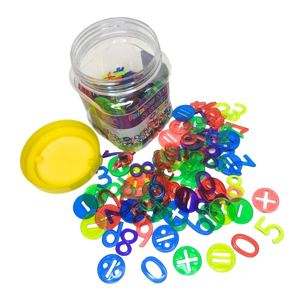 Rainbow Numbers and Symbols Jar - 240 pcs