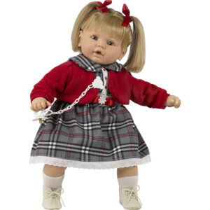 Ruby – Large Baby Girl Doll with Checked Dress