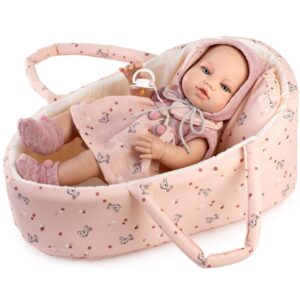 Amelia – Newborn Baby Doll with Dress and Carrycot